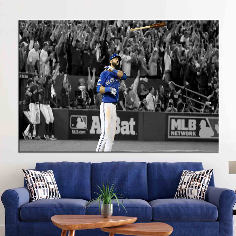 Jose Bautista Toronto Jays Inspired Motivational Wall Art on Canvas Featuring Famed Baseball Star for Sports Fans and Home Decor