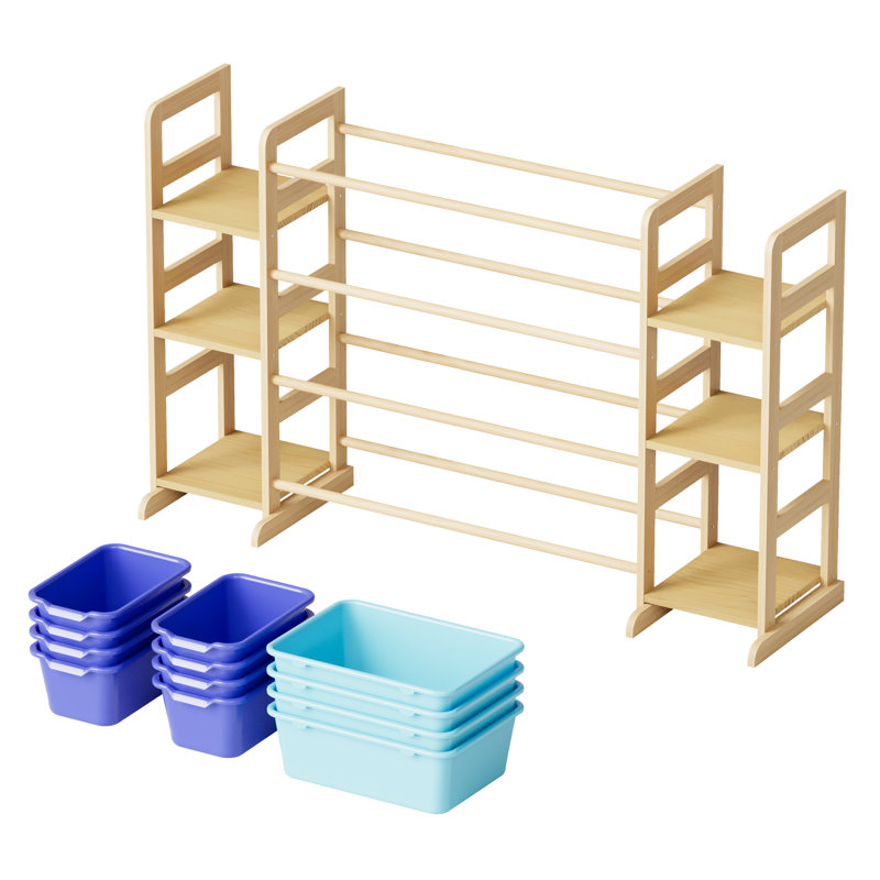 Toy Storage Organizer with 6 Shelves & 12 Bins, Kids Bookshelf Bookcase, Toy Bin Shelf for Playroom & Bedroom Organization & Decor