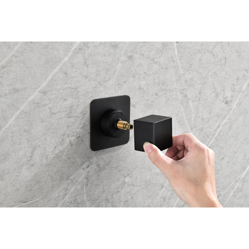 Shower Volume Control 3/4" Cast Metal Valve, High Flow, Matt Black, Brass, Corrosion Resistance And Rust Prevention, Adjustable Handle, Simple Install Direction Valve For Shower, Extra Finish, Fluent