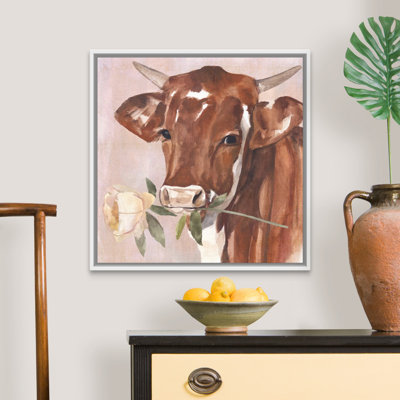 Peony Cow I, art mural sur toile