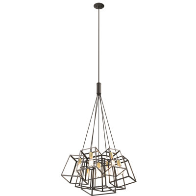 Luminaire suspendu géométrique 7 lumières grappe Taryn