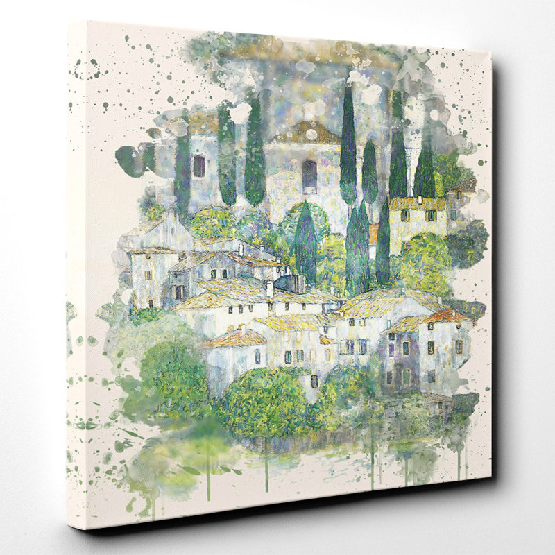 'Church in Cassone' by Gustav Klimt Art Print on Canvas, 50cm H x 50cm W