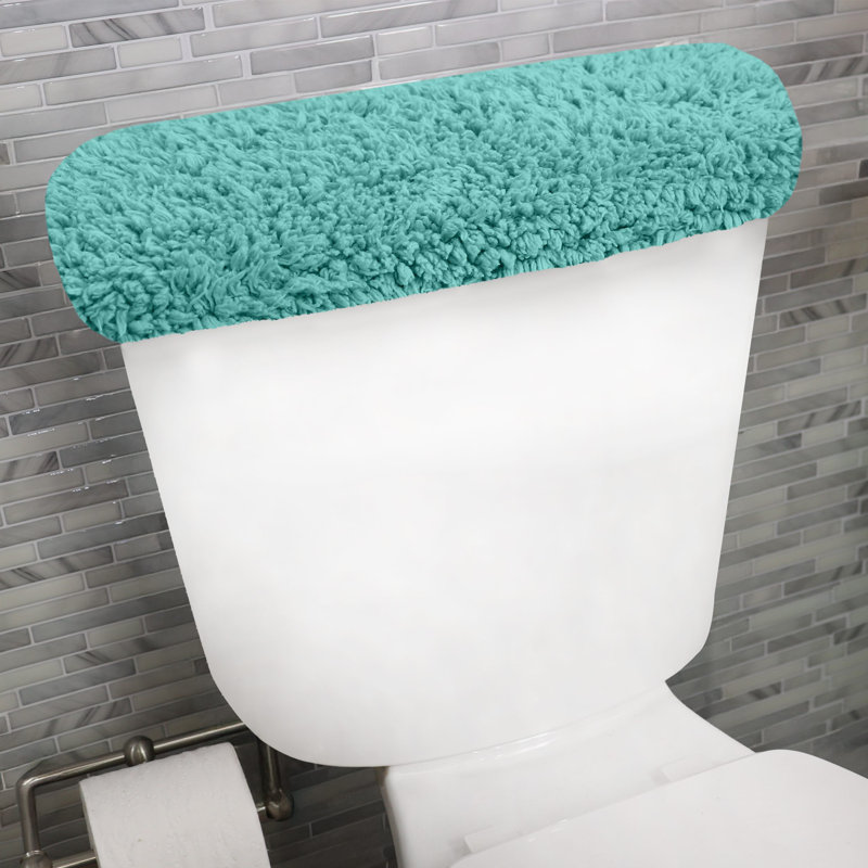 Tapis pour salle de bain Dobrinka, Turquoise, 10 po x 22 po (couvercle de réservoir)