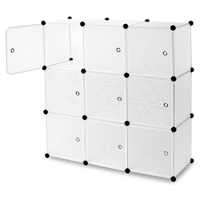 Mount-It! Modular Plastic Cube Storage Organizer - 9 Cubes