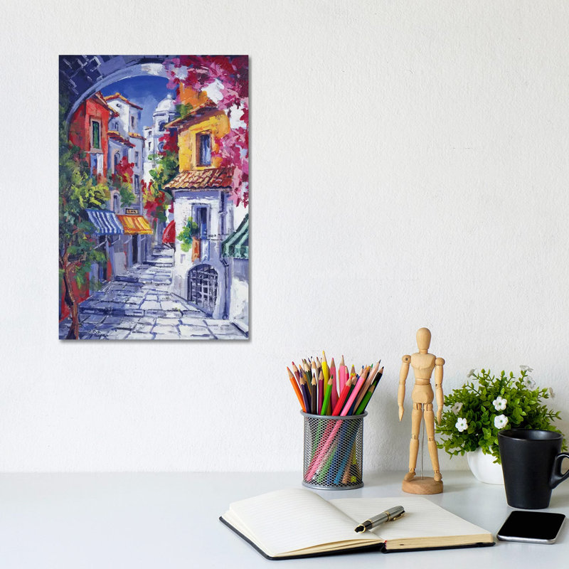 Vicolo Caratteristico by Roberto Di Viccaro - Wrapped Canvas Painting, 20.32 cm H x 30.48 cm W