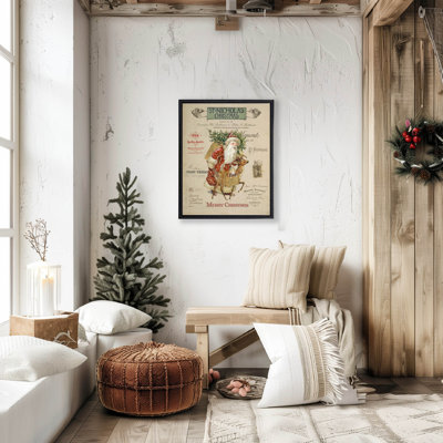 Peinture rétro du père Noël sur un fond de livret délavé