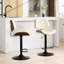 Tabourets de bar pivotants 360, siège en noyer et similicuir, hauteur réglable, ergonomique, pour îlot de cuisine / salle à manger / café, look Mid-Century, chaise beige, revêtement, salle à manger / café / cuisine à base stable-120946532