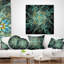 Coussin lombaire floral fractal scintillant