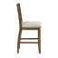 Counter Height Chairs Set Of 2 Traditional Cherry Finish Wood Frame Beige Upholstery Dining Furniture