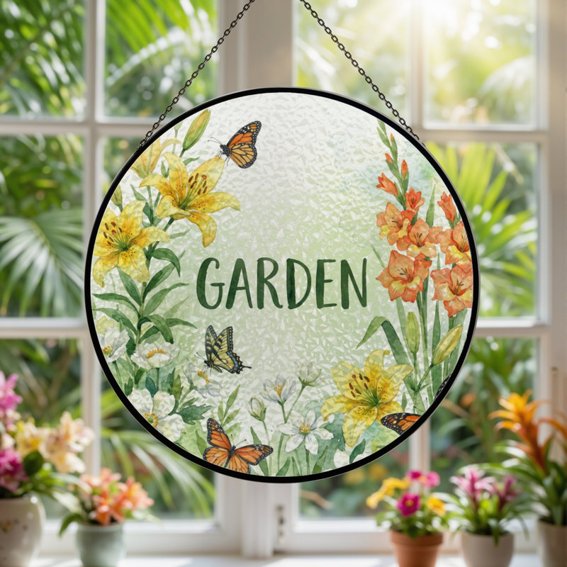 Panneau de vitrail de jardin 12 "H 12", H 12 po x l 12 po