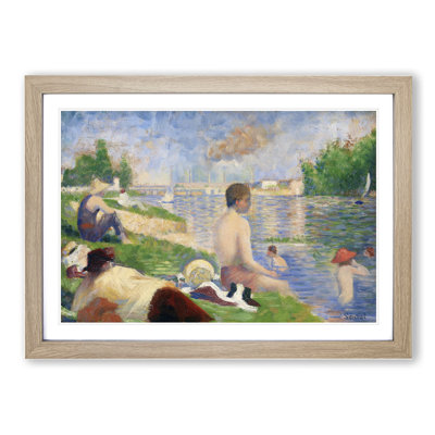Study of Bathers Vol.4 by Georges Seurat - Picture Frame Painting on MDF