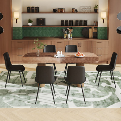Large Farmhouse Kitchen Dinning Table Set Double Robust Pedestal