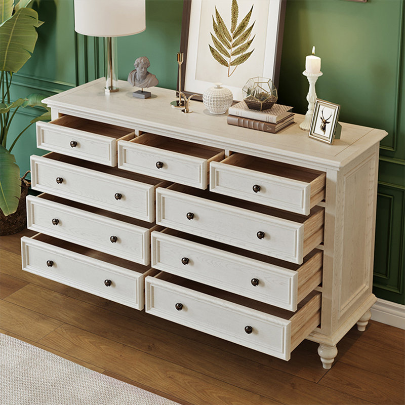 Buffet décoratif moderne en bois massif blanc