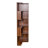 5-Tier Walnut Corner Bookshelf with L-Shaped Display Shelf and Baffle, Bookcase with LED lights for Home Office & Living Room-117512209