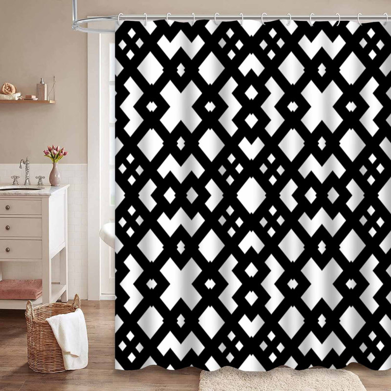 Rideau de douche chinois avec 12 crochets, L 72 po x l 78 po