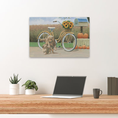 Fall Bounty I - Animals Autumn Beach Cruiser Bicycle Art