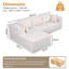 Canapé modulaire 105 po avec méridienne Cloud, siège profond modulaire, aucun assemblage requis, canapé rembourré en velours côtelé pour le salon, méridienne droite beige-1226996192-1226996199