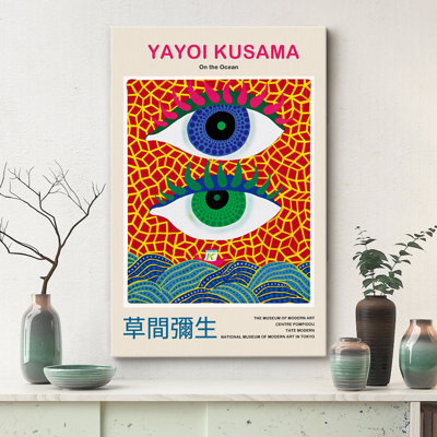 «On the Ocean» par Yayoi Kusama, images de style moderne japonais de style asiatique, impression numérique sur toile, impression numérique sur toile