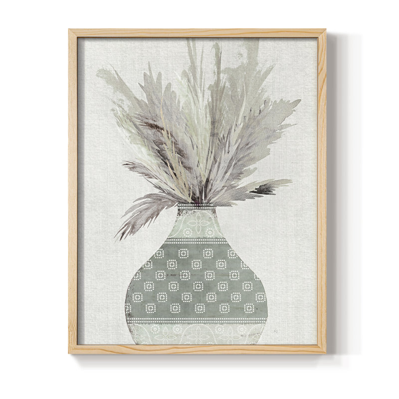 Bandhani Arrangement I, reproduction encadrée - bois massif, Naturel, H 15 po x l 12 po