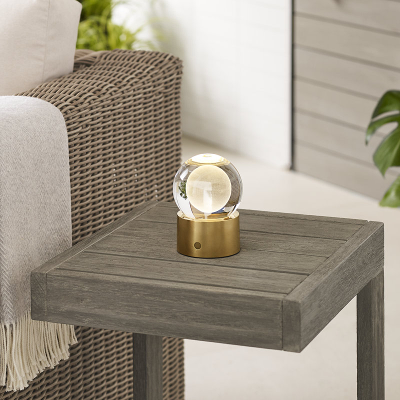 Mina Accent Rechargeable Table Lamp, Natural Brass