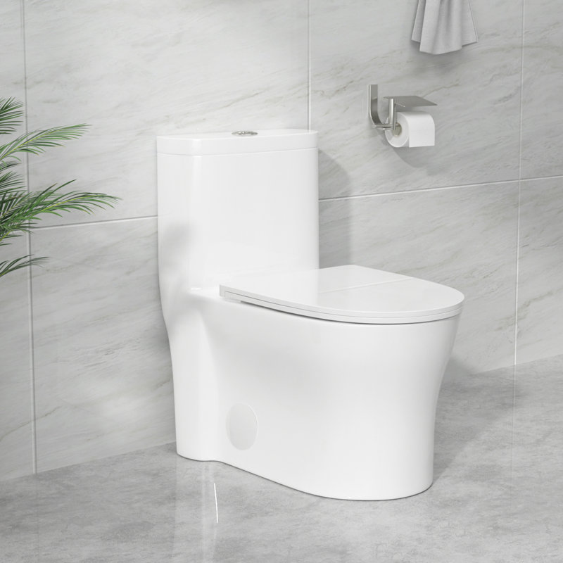 1.2/1.6 GPF Dual-Flush Elongated Toilet One-Piece Toilet with Comfort Height (Soft Close Seat Included)