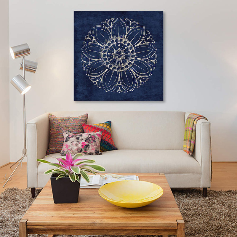 Rosette VII by Wild Apple Portfolio - Print on Canvas, 45.72 cm H x 45.72 cm W, White Floater Framed