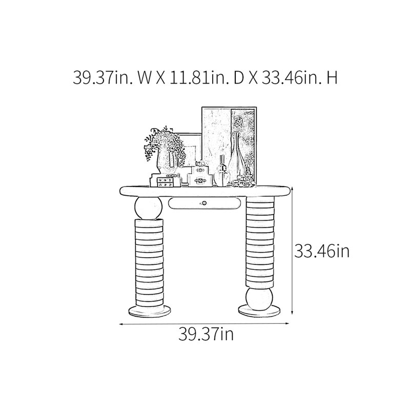 Console Modern Minimalist Art Design, H 33,46 po x l 39,37 po x P 11,81 po