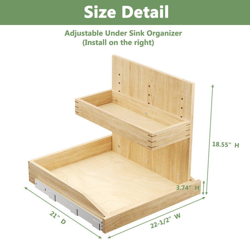 Rashun Pull Out Drawer, 18.55" H x 22.5" W x 21" D