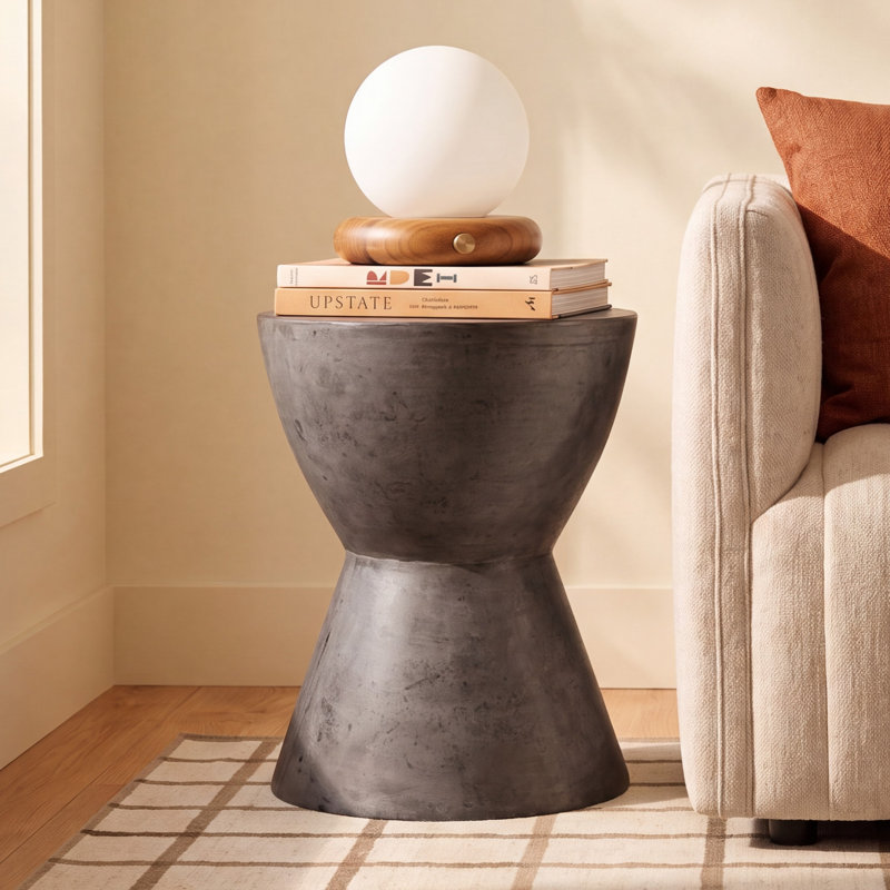 Perse Concrete Top End Table - Grey, Gray