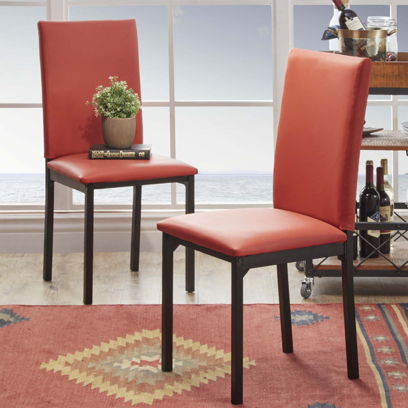Chaise d'appoint rembourrée Aloke Mizell, Rouge