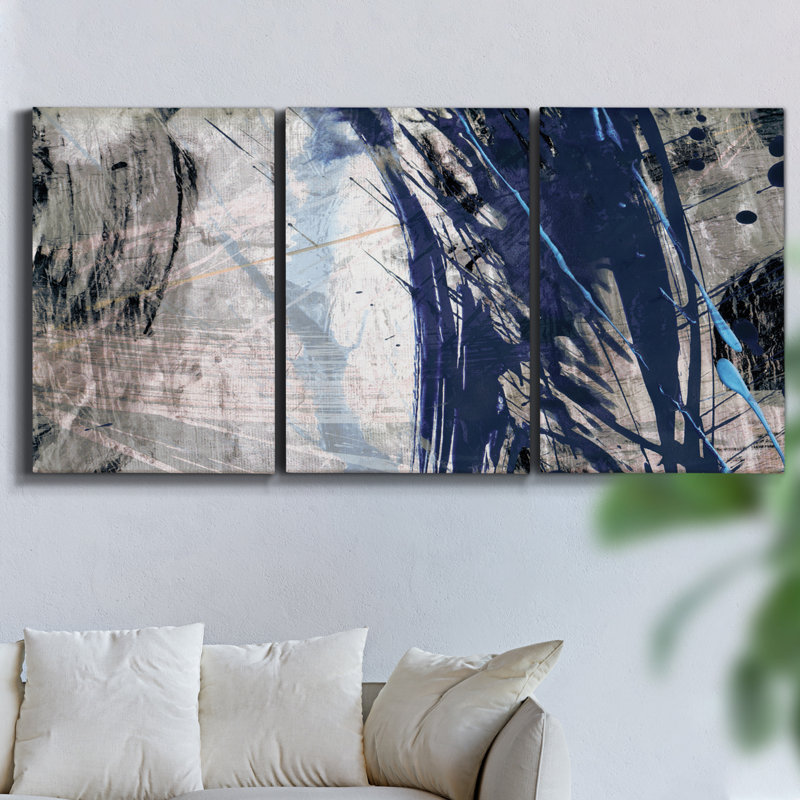 «Azure Rising IV», reproduction sur toile 3 pièces, H 48 po x l 96 po x P 2 po