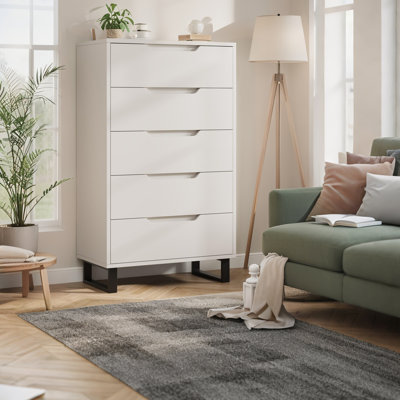 Tall 5-Drawer Dresser, 51" Wooden Storage Cabinet for Bedroom, Entryway, Living Room by Ebern Designs