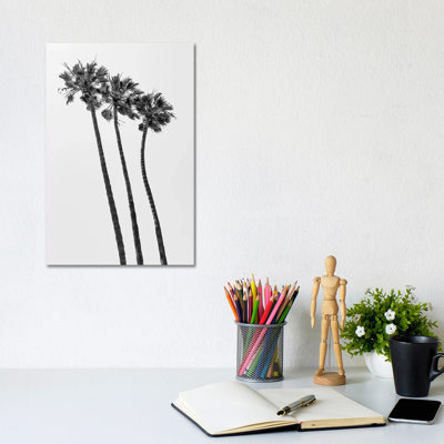 Palm Trees At The Beach | Monochrome by Melanie Viola - Wrapped Canvas Gallery-Wrapped Canvas Giclée
