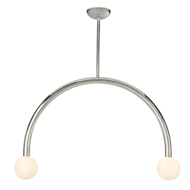 Luminaire suspendu Happy, Nickel poli, H 21,25 po x l 33,5 po x P 5 po
