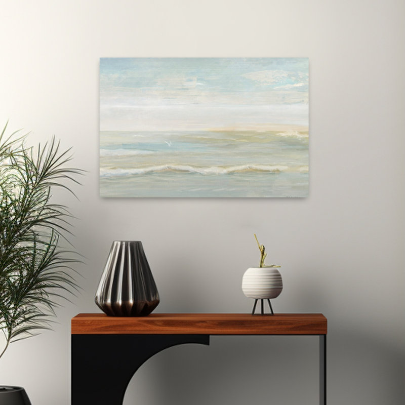 Vue côtière II, art abstrait de paysage côtier, H 16 po x l 24 po