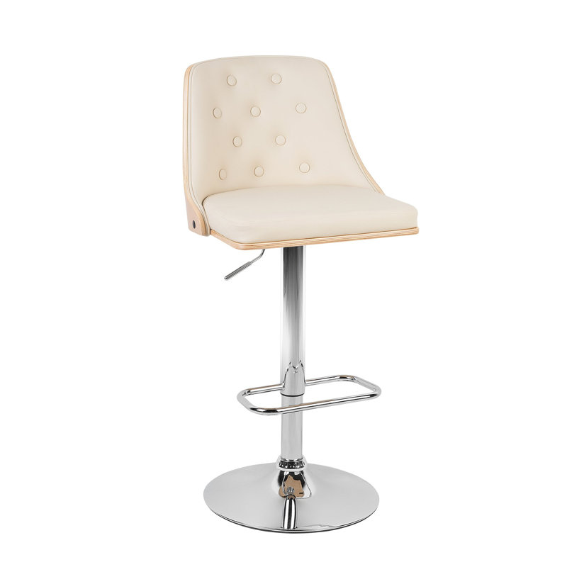 Berenice Swivel Upholstered Adjustable Height Counter Stool with Metal Frame