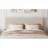 For Master Or Guest Bedroom, King Size Bed Frame Simple Elegant Neutral Beige Metal Construction with Headboard