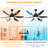 56"  Matte Black Ceiling Fan With LED Light  -2038105096