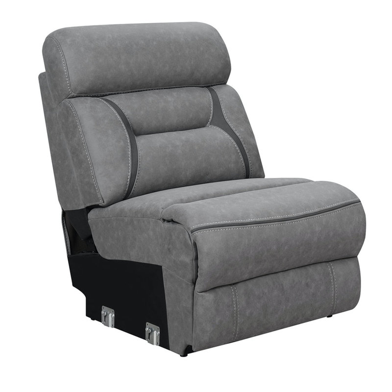 Faux Leather Slipper Chair, Gray Faux Leather