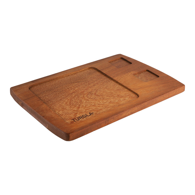 Desserte rectangulaire en bois brun 15,75 "x 10,75" Wood