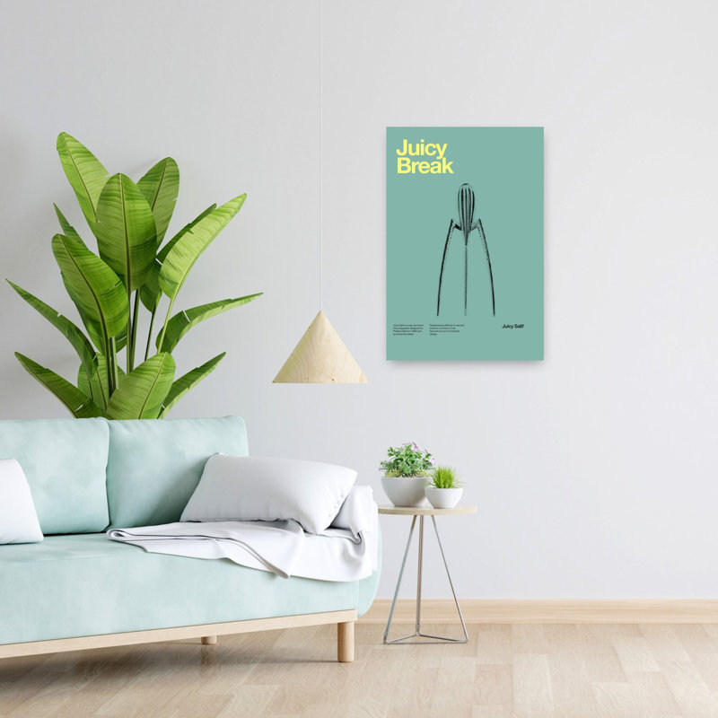 Modern Citrus Juicer Abstract Contemporary Elegant Wall Art Print 1 Piece Wrapped Canvas Wall Art, 60.96cm H x 40.64cm W