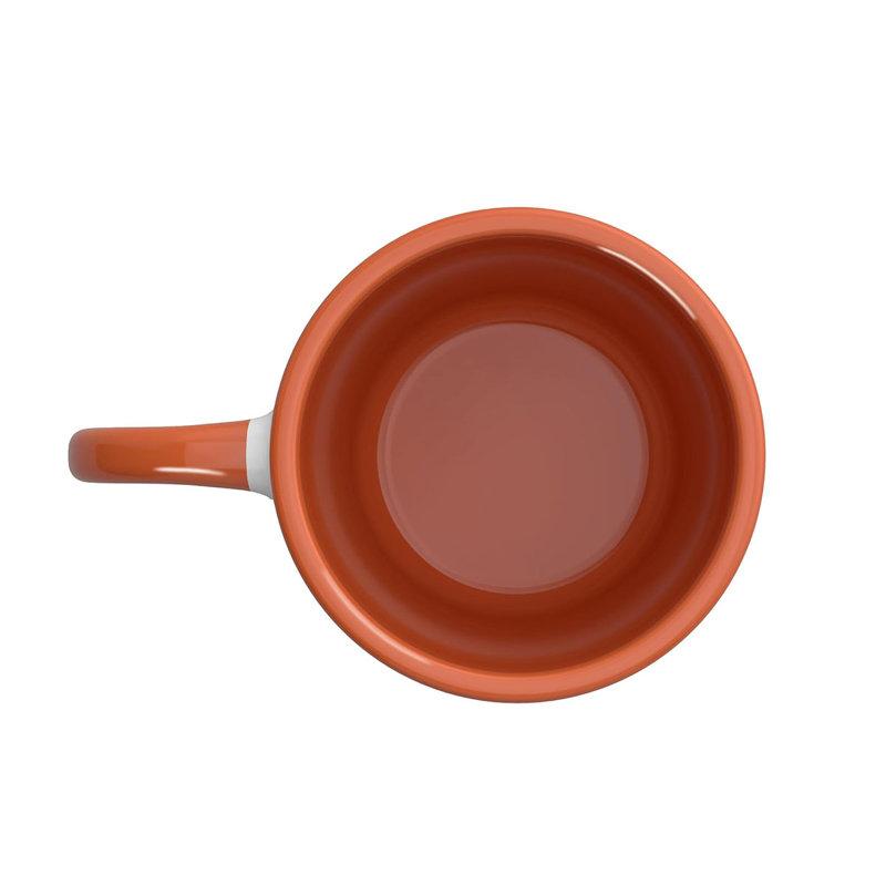 Handmade Ceramic Porcelain Coffee Mug Teacup and Saucer, Orange