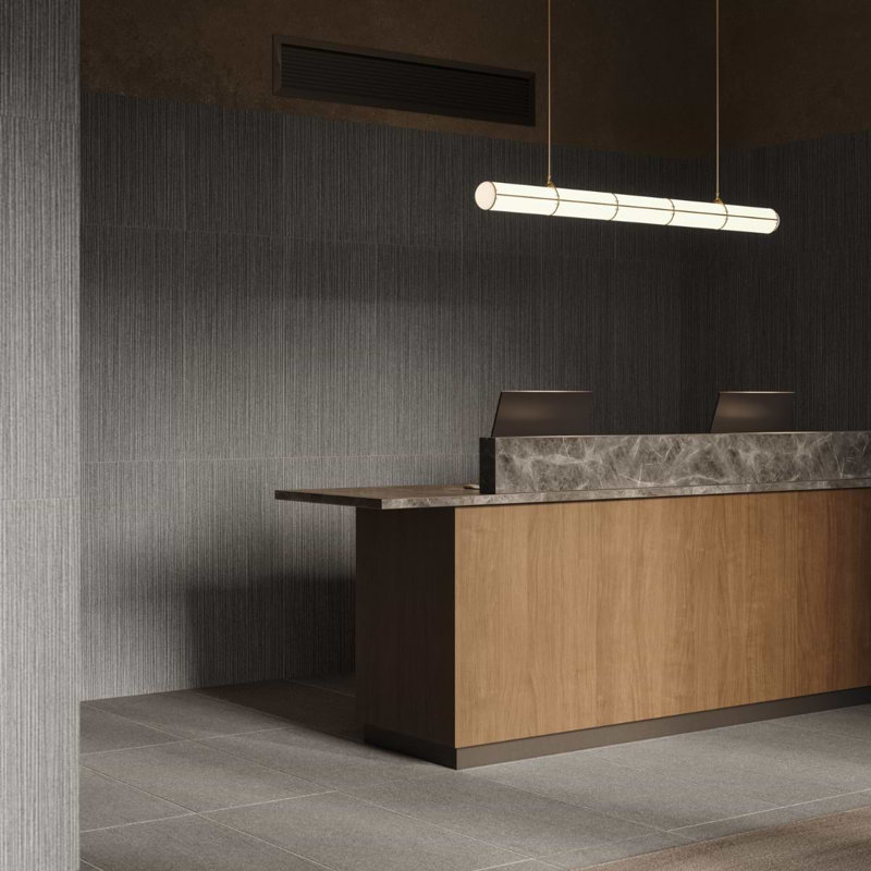Caldaria 24x48 Matte Textured Stone Look Porcelain Tile, Antracite Gray