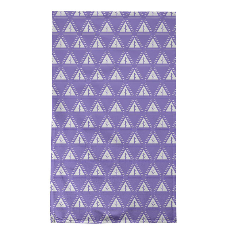 Serviette de thé minimaliste en sapin monochrome Theo Nath, Mauve / Blanc, Polyester sergé
