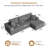 Modern 108-inch Boneless corduroy modular compressed sofa with L-shaped design-425948124-425948115