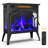 Cowsar Infrared 23.5'' W Corner Electric Fireplace Insert With Remote & Overheating Protection, Timer, Adjustable Flame,Foyer Electrique