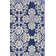 Tapis bleu marine / crème Mannox