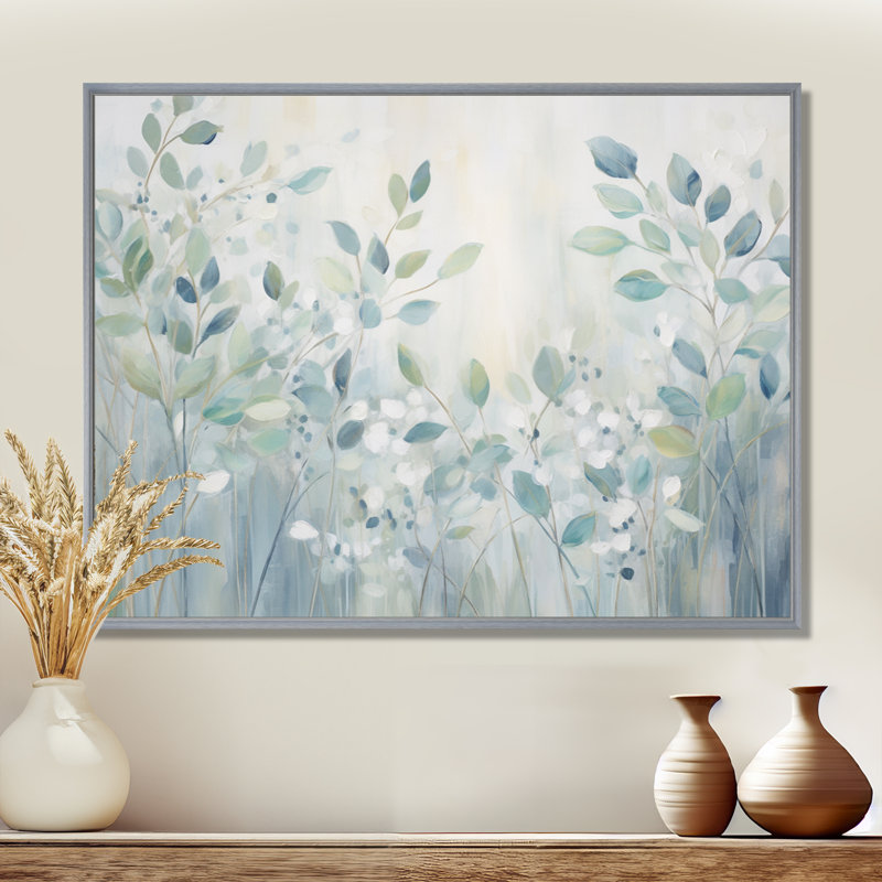 «Blue Botanical Rhythms IV - Abstract Botanicals», reproduction d'art sur toile, H 30 po x l 40 po x P 1,5 po