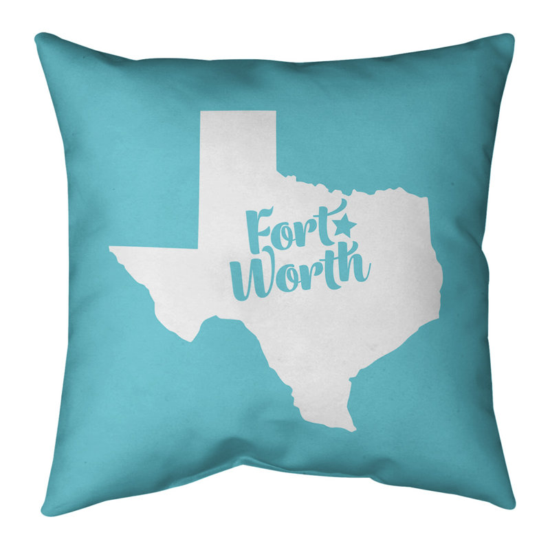 Coussin intérieur / extérieur, Fort Worth , 16 po x 1 po, Bleu sarcelle