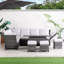 Rattan Outdoor Garden Furniture - Aluminum Frame 7 Pieces Sofa Set-304256556